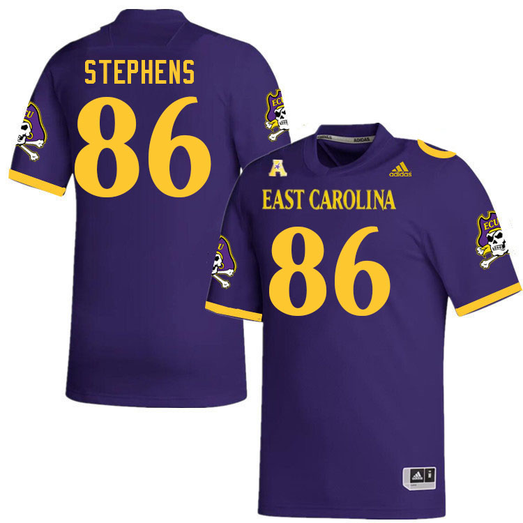 Men #86 Ryan Stephens ECU Pirates College Football Jerseys Stitched Sale-Purple - Click Image to Close